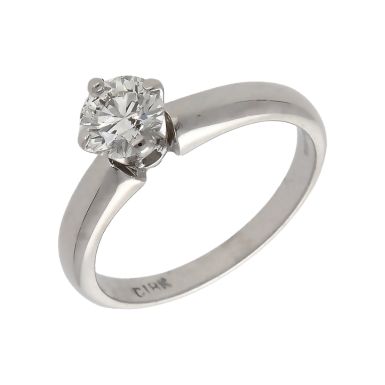 Pre-Owned 14ct White Gold 0.61ct Diamond Solitaire Ring