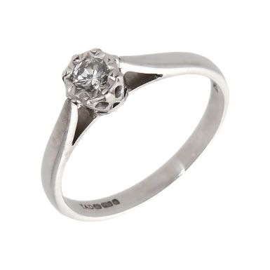 Pre-Owned 18ct White Gold 0.17 Carat Diamond Solitaire Ring