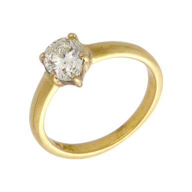 Pre-Owned 18ct Gold 0.70ct Pear Cut Diamond Solitaire Ring