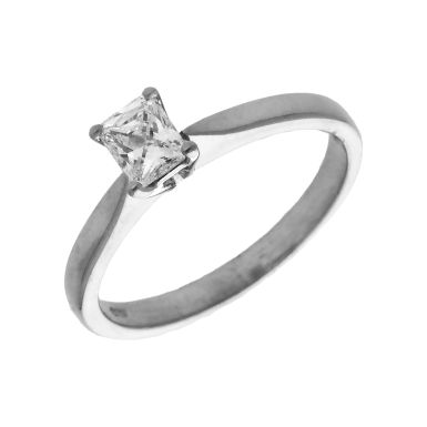 Pre-Owned Platinum 0.50ct Radiant Cut Diamond Solitaire Ring