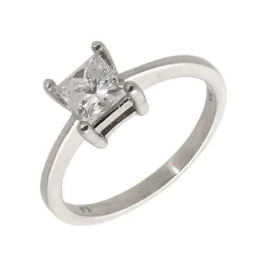 Pre-Owned Platinum 1.00ct Princess Cut Diamond Solitaire Ring