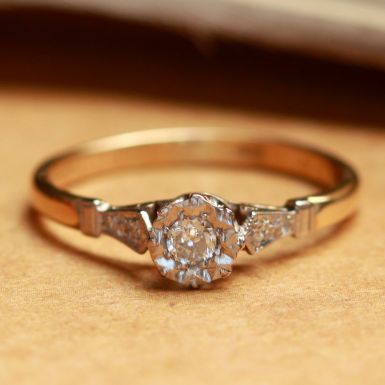 Pre-Owned Vintage Style 18ct & Palladium Diamond Solitaire Ring