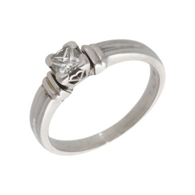 Pre-Owned Platinum 0.30ct Princess Cut Diamond Solitaire Ring