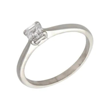 Pre-Owned Platinum 0.50ct Asscher Cut Diamond Solitaire Ring