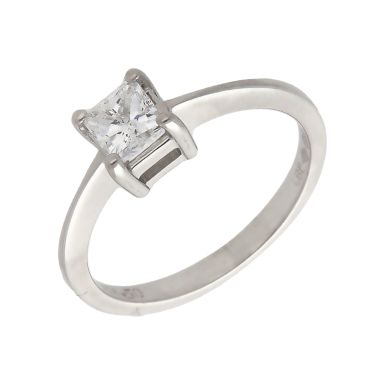 Pre-Owned Platinum 0.50ct Princess Cut Diamond Solitaire Ring