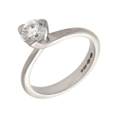 Pre-Owned Platinum 0.62ct Diamond Solitaire Twist Ring