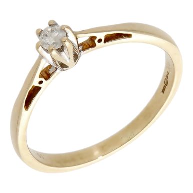 Pre-Owned 9ct Yellow Gold 0.10ct Diamond Solitaire Ring