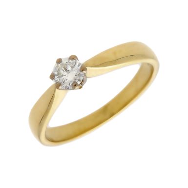 Pre-Owned 18ct Yellow Gold 0.27ct Diamond Solitaire Ring