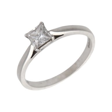 Pre-Owned Platinum 0.50ct Princess Cut Diamond Solitaire Ring