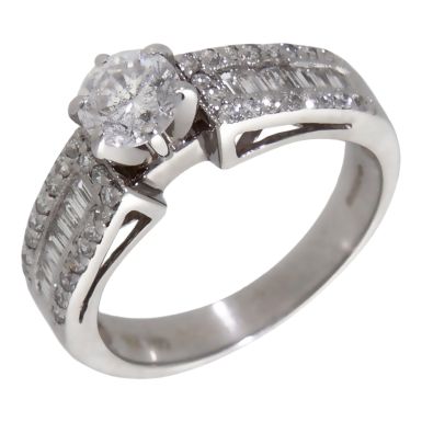 Pre-Owned 18ct Gold 1.00ct Mixed Cut Diamond Solitaire Band Ring