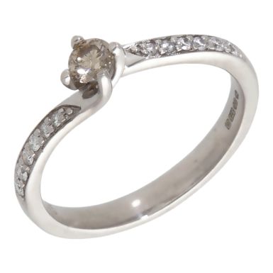 Pre-Owned 9ct White Gold 0.25ct Diamond Solitaire Twist Ring