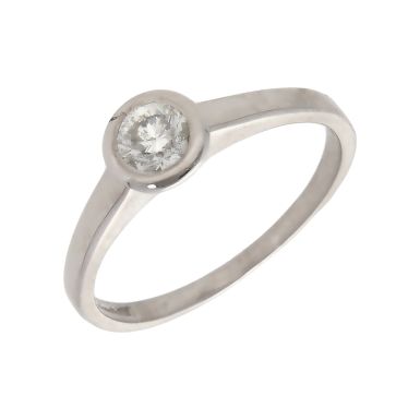 Pre-Owned 18ct White Gold 0.33ct Diamond Solitaire Ring