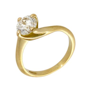 Pre-Owned 18ct Yellow Gold 0.98ct Diamond Solitaire Twist Ring
