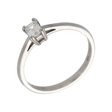 Pre-Owned 18ct Gold 0.30ct Emerald Cut Diamond Solitaire Ring