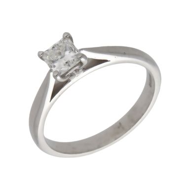 Pre-Owned 18ct Gold 0.55ct Princess Cut Diamond Solitaire Ring