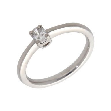 Pre-Owned Platinum 0.25ct Oval Diamond Solitaire Ring