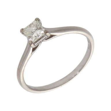 Pre-Owned 18ct Gold 0.50ct Princess Cut Diamond Solitaire Ring