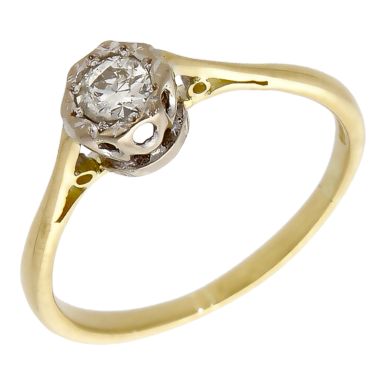 Pre-Owned 14ct Yellow Gold 0.16ct Diamond Solitaire Ring