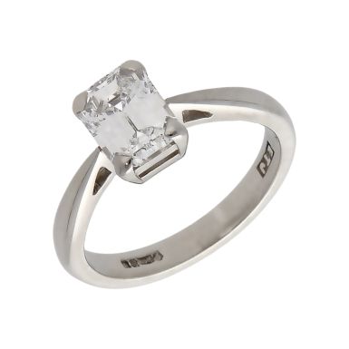 Pre-Owned Platinum 1.13ct Emerald Cut Diamond Solitaire Ring