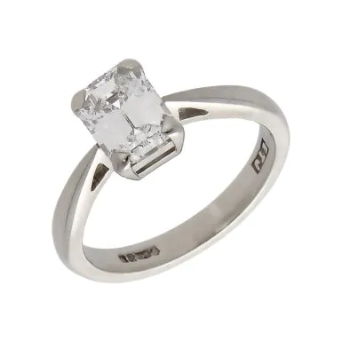 Pre-Owned Platinum 1.13ct Emerald Cut Diamond Solitaire Ring