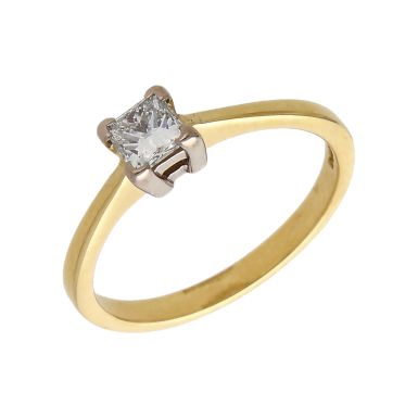 Pre-Owned 18ct Gold 0.40ct Princess Cut Diamond Solitaire Ring
