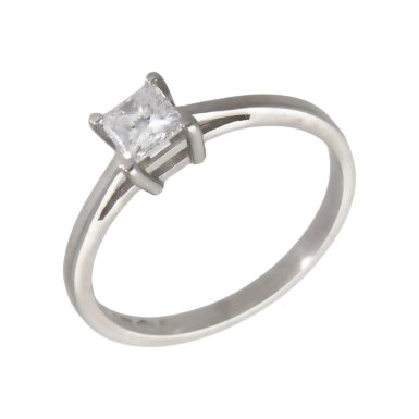 Pre-Owned Platinum 0.33ct Princess Cut Diamond Solitaire Ring