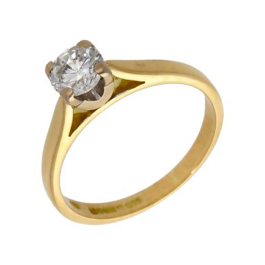 Pre-Owned 18ct Yellow Gold 0.65ct Diamond Solitaire Ring
