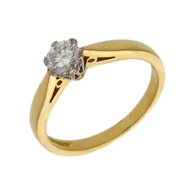 Pre-Owned 18ct Yellow Gold 0.33ct Diamond Solitaire Ring