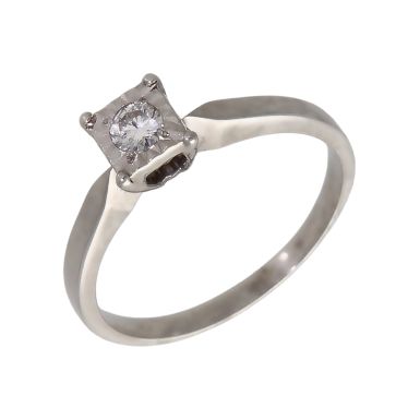 Pre-Owned 9ct White Gold Illusion Set Diamond Solitaire Ring