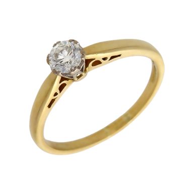 Pre-Owned 18ct Yellow Gold 0.34ct Diamond Solitaire Ring