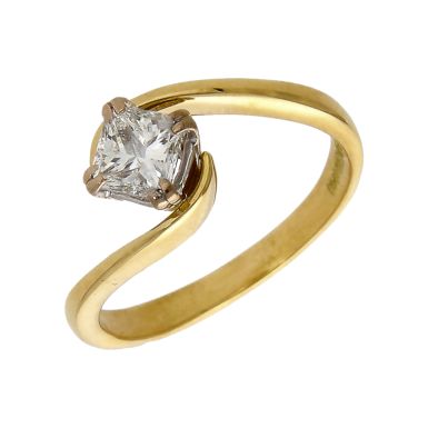Pre-Owned 18ct 0.70ct Princess Cut Diamond Solitaire Twist Ring