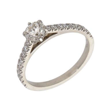 Pre-Owned Platinum 0.77ct Diamond Solitaire & Shoulders Ring
