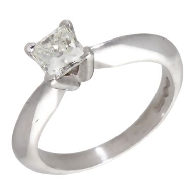 Pre-Owned Platinum 0.50ct Princess Cut Diamond Solitaire Ring