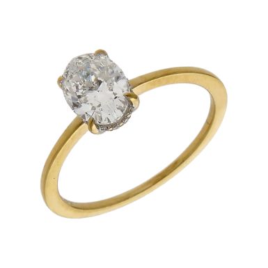 Pre-Owned 18ct Yellow Gold 1.00ct Oval Diamond Solitaire Ring