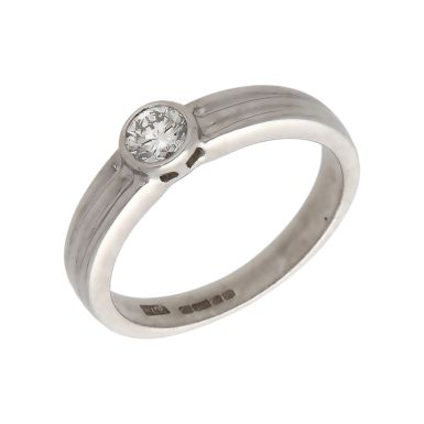 Pre-Owned 18ct White Gold 0.25ct Diamond Solitaire Band Ring
