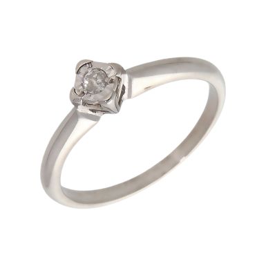 Pre-Owned 9ct White Gold Illusion Set Diamond Solitaire Ring