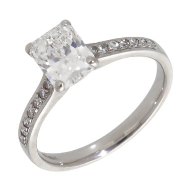 Pre-Owned Platinum Radiant Cut GIA Diamond Solitaire Ring