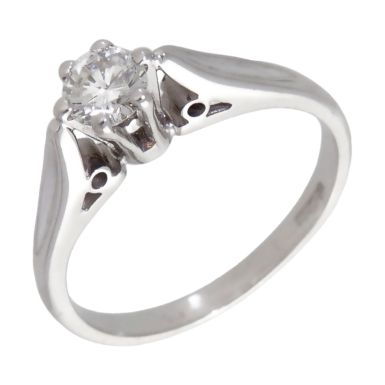 Pre-Owned 18ct White Gold 0.33ct Diamond Solitaire Ring