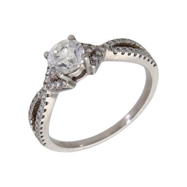 Pre-Owned 18ct Gold 0.99ct Diamond Solitaire & Shoulders Ring