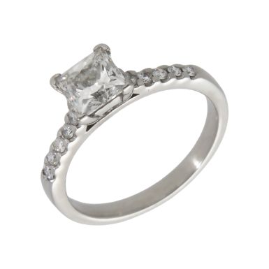 Pre-Owned Platinum 1.15ct Diamond Solitaire & Shoulders Ring