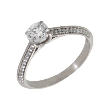 Pre-Owned Platinum 0.75ct Diamond Solitaire & Shoulders Ring