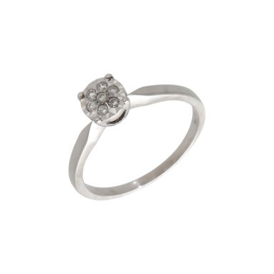 Pre-Owned 9ct White Gold 0.10ct Diamond Cluster Ring