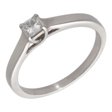 Pre-Owned 18ct Gold 0.25ct Princess Cut Diamond Solitaire Ring