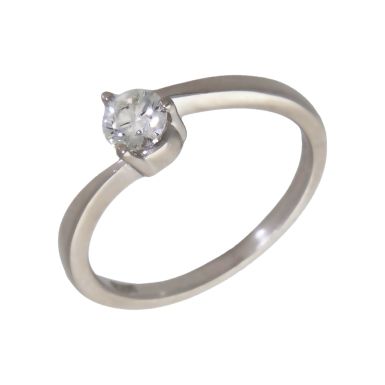 Pre-Owned 18ct White Gold 0.33ct Diamond Solitaire Twist Ring