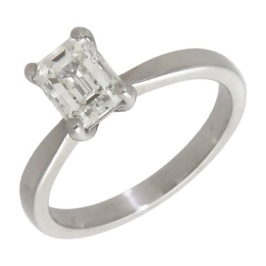 Pre-Owned Platinum 1.20ct Emerald Cut Diamond Solitaire Ring