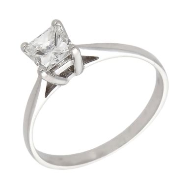 Pre-Owned 18ct White Gold 0.50ct Princess Cut Diamond Ring
