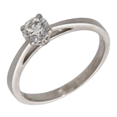 Pre-Owned 18ct White Gold 0.54ct Diamond Solitaire Ring