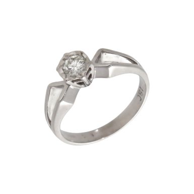 Pre-Owned 18ct White Gold Open Shoulders Diamond Solitaire Ring