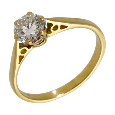 Pre-Owned 18ct Yellow Gold 0.64ct Diamond Solitaire Ring