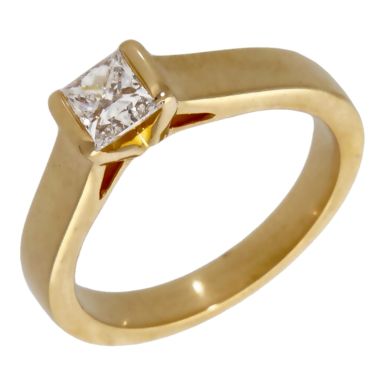 Pre-Owned 18ct Gold 0.61ct Princess Cut Diamond Solitaire Ring